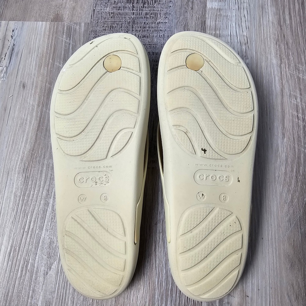 Crocs Splash Flip Womens 8 Sandals Bone Beige Minimalist Casual Summer Comfort - Picture 7 of 9